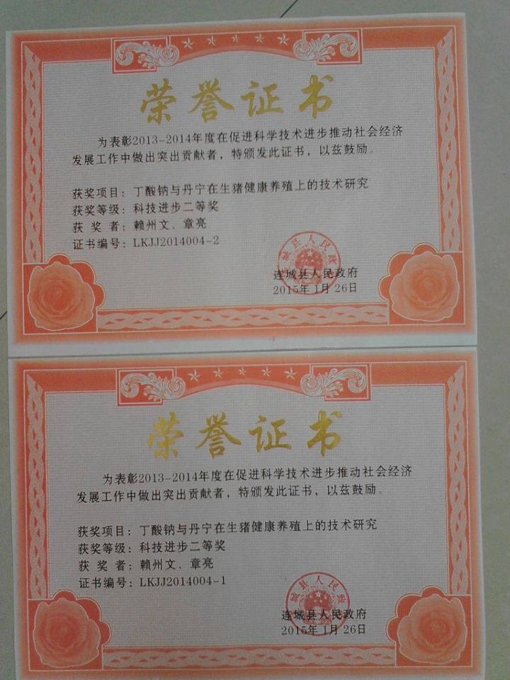 新奥公司荣获连城县科技进步二等奖